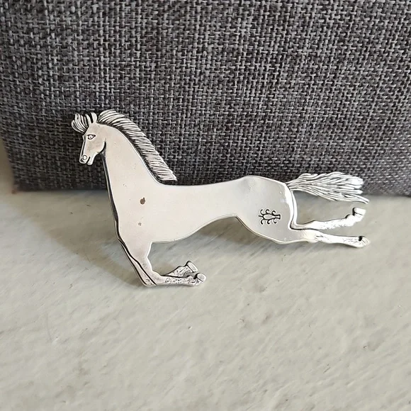Amazing Vintage Native American Navajo Running Pony Pin by Frank Salcido 🐎♥️ - Picture 9 of 11